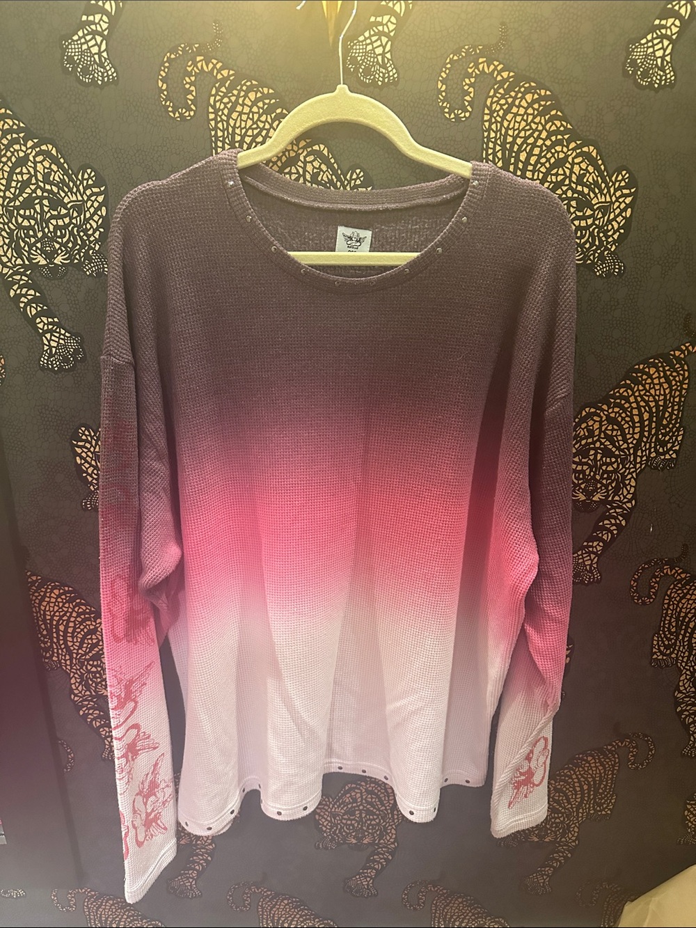 Boys Lie Ombre Knit Sweatshirt in Plum, Pink & White